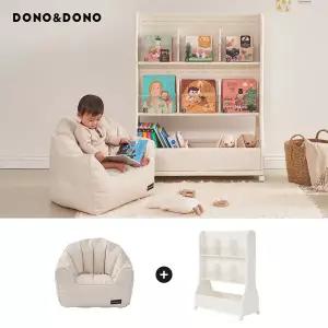 [도노도노] NEW 아기 독서존 세트(이동식 전면 책장+빈백소파)