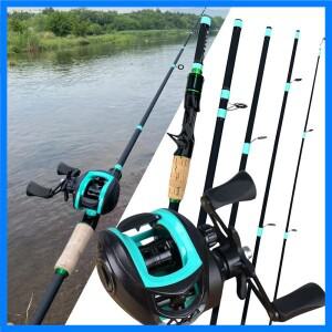 4/5 섹션 초경량 스핀/캐스트 루어 낚싯대 7.2:1 베이트 캐스팅 릴 세트 1.8/2.1M 미끼 WT.3.5-14g 휴대용