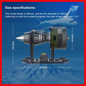 TECHING 듀얼 로터 터보 팬 엔진 전기 조립 모델 키트 데스크탑 장식 장식품 성인 어린이 장난감 선물