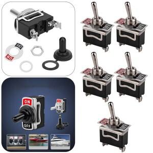 SPST 로커 스위치 헤비 듀티 방수 토글 2핀 부트 캡 커버 자동차 보트 자동차보트용