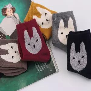 [제이프로젝]어린이 토끼얼굴 양말 5족 세트 남아 여아 키즈 공용 유아양말세트 어린이겨울양말 여아겨울양