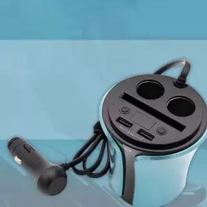 차량용 멀티 시가잭 충전기 USB 2P 전압체크 컵홀더형 시거잭멀티소켓 시거잭충전기