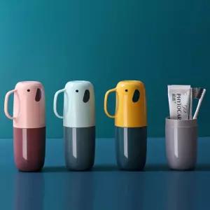 어린이집 코끼리 양치통세트 여행용 칫솔통 휴대용 치약 케이스