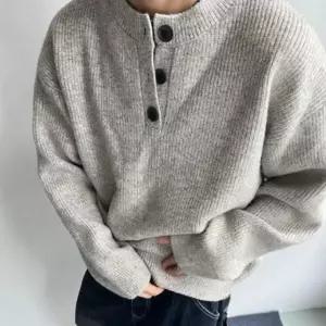 남성 두툼한 골지 헨리넥 빅사이즈 니트