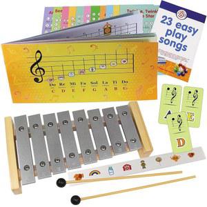 Glockenspiel 8 노트 - 실로폰 8키 컬러 스티커 포함 23가지 색상 코드 카드 DS-HO