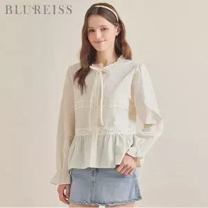 [블루레이스] 레이스 배색 티어드 블라우스_B6S1BL5251
