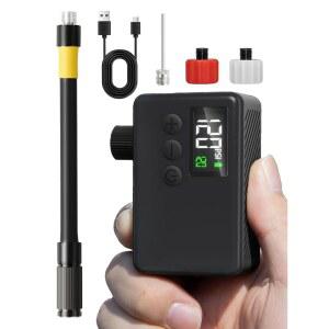 GPUTEK 미니 자전거 타이어 에어 펌프: 프레스타 및 슈레이더 밸브용 고속 팽창 휴대용 소형 전기 펌프, 로드 바이크, 산악 자전거, E-바이크용 디지털 게이지가 장착된 120 Psi 고압 펌프