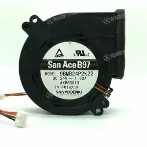 난로동력팬 Sanyo Denki 서버 쿨링 선풍기 DC 24V 162A 97x97x33mm 4 와이어 9BMB24P2K09