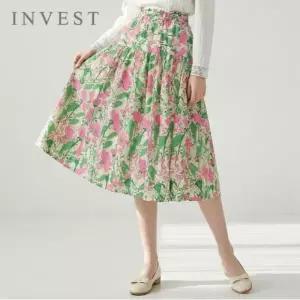 [인베스트] 플라워 드로잉 롱 스커트_IN6S1SK8131