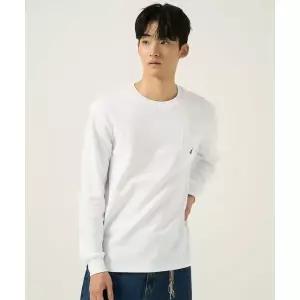 매장정품 빈폴 BEANPOLE MEN 코튼 포켓 라운드 티셔츠 화이트 BC5941P011 602185