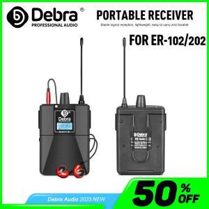 데브라 오디오 무선 인이어 모니터 시스템용 수신기, ER-102 UHF 휴대용 바디팩, 이어폰 포함, 무대 녹화