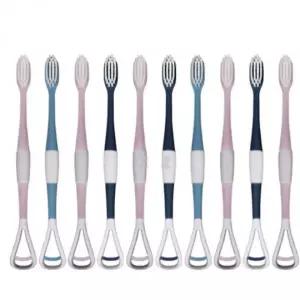 혀클리너 브러쉬 2in1 혀청소 양치 칫솔 10개입 이빨브러쉬 양치칫솔