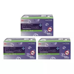 프랩스왑 알콜솜 100매 x 3개세트 소독용 에탄올 국산