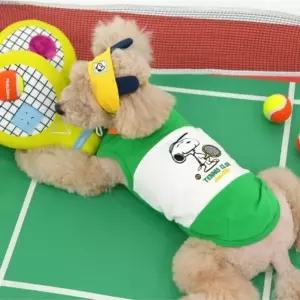 피너츠 테니-스 클럽 티셔츠 + 모자 세트강아지 애완견 애완옷 강아지 애견 반려 패션 애티 디자인