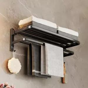 호텔식 무타공 수건걸이욕실 욕실대 선반 대선 타올 2단 깔끔한 건대 타월