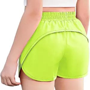 지퍼 포켓이 있는 자클로트레 걸스 운동 반바지 2 in 1 러닝 배구 축구 라이너 포함