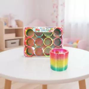 파스텔 무지개링 스프링 레인보우 칼라링 용수철놀이 무게중심 원리학습 장난감 (12개입)