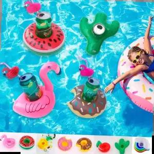 플라밍고튜브 플라밍고 풀빌라 물놀이 미니 컵 홀더 튜브