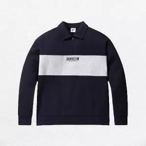 [폴햄]남성 컬러블럭 하프 집업 카라 맨투맨_PHE4TR1520