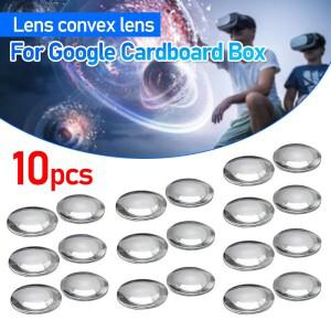10Pcs 직경 25mm 초점 거리 양면 볼록 투명 렌즈 유리 Google 골판지 상자 3D VR 안경 돋보기