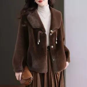 여자 가죽 자켓 재킷 겨울 퍼 일체형 밍크다운 루즈핏 워머 상의 ST4