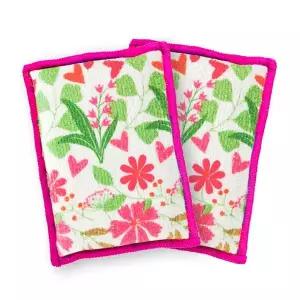 [포커시스](강남점)[Vigar]극세사 수세미 2P세트_플로랄 Vigar-6408