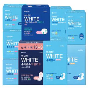 화이트 생리대 시크릿홀 팬티라이너 오버나이트 수퍼롱/좋은느낌