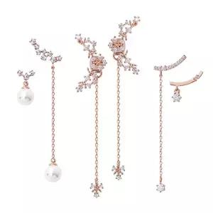 [미니아트]14K 금침 로즈골드 롱 체인 드롭 귀걸이 3종 택1