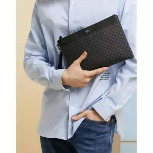 [롯데백화점]닥스 액세서리 LL블랙 가죽 DD패턴 클러치백 DBBA4E467