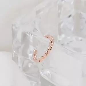 [미니아트]14KGP 바인 귀찌 로즈골드 데일리 심플 꼬임 링 이어커프