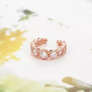 [미니아트]14KGP 아란치아 귀찌 로즈골드 데일리 큐빅 볼 링 이어커프