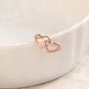 [미니아트]14KGP 더블하트 귀찌 로즈골드 데일리 하트 이어커프