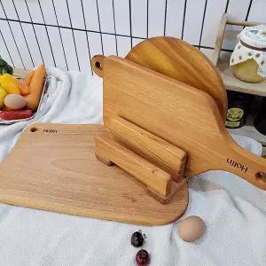 [홀린]Holin 마호가니 원목 도마 4종세트 A (버블 도마+스퀘어+라운드+거치대)