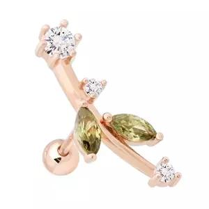 [미니아트]픽시 14K 금침 로즈골드 데일리 큐빅 스틱 피어싱 / 이너컨츠 귓바퀴 트라거스 연골 아웃컨츠