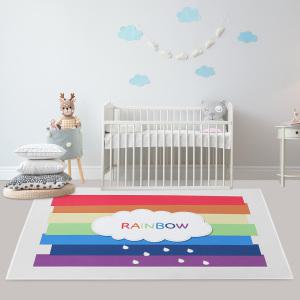 레인보우 사계절 식탁러그 물세탁 거실카페드 침대