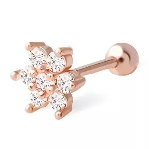 [미니아트]꽃송이 14K 금침 큐빅 꽃 피어싱/ 이너컨츠 귓바퀴 트라거스 연골 아웃컨츠 귓볼 별존 피어싱