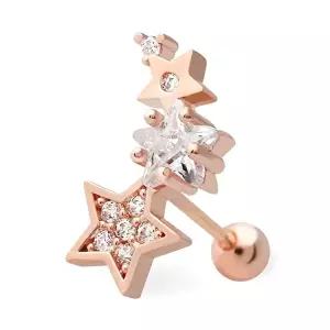 [미니아트]트윙클세라 14K 금침 큐빅 별 피어싱/ 귓바퀴 아웃컨츠 귓볼 피어싱