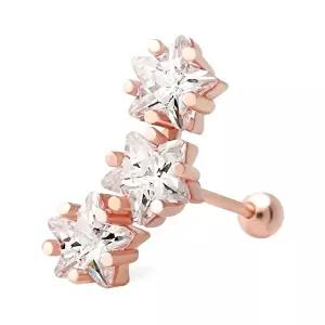 [미니아트]밀키웨이 14K 금침 큐빅 별 스틱 피어싱/ 귓바퀴 아웃컨츠 귓볼 피어싱