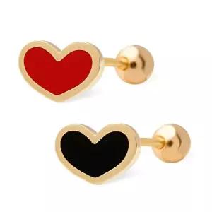 [미니아트]큐티하트 14K 금침 하트 피어싱/ 이너컨츠 귓바퀴 트라거스 연골 아웃컨츠 귓볼 별존 피어싱