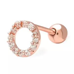[미니아트]라운드라인 14K 금침 큐빅 링 피어싱/ 이너컨츠 귓바퀴 트라거스 연골 아웃컨츠 귓볼 별존 피어