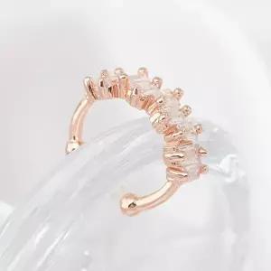 [미니아트]14KGP 라일라 귀찌 로즈골드 데일리 큐빅 라인 링 이어커프