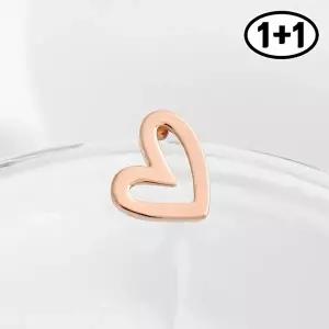 [미니아트][1+1] 하트라인 14K 금침 로즈골드 데일리 심플 하트 피어싱