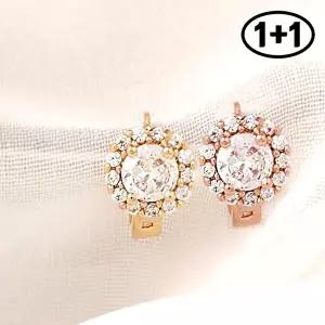 [미니아트][1+1] 엘리제 14K 금침 귀찌 데일리 큐빅 링 피어싱