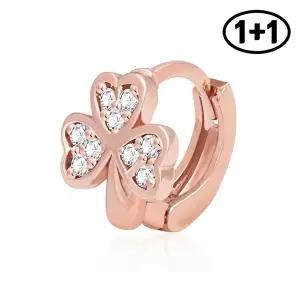 [미니아트][1+1] 클로버 14K 금침 로즈골드 귀찌 데일리 링 피어싱