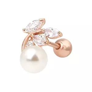 [미니아트]큐앤펄 14K 금침 로즈골드 데일리 진주 피어싱/ 이너컨츠 귓바퀴 트라거스 연골 아웃컨츠 귓볼