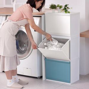 재활용 분리수거함 1단 30리터 대용량 쓰레기통 와이드 대형 바구니 재활용함 가정용