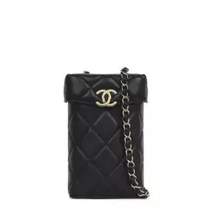 샤넬 블랙 금장 박스 미니 체인백 AS2876