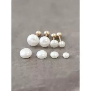 [미니멀피어싱]14K 천연 납작 담수진주 피어싱 귀걸이