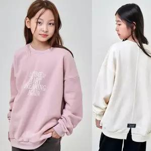 [보리보리/모데쯔]주니어 겨울 기모 트임 맨투맨 등교 초등학생 롱티 캐주얼