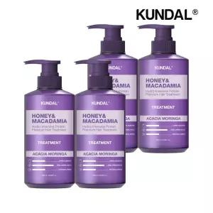 [쿤달]쿤달 허니 앤 마카다미아 단백질 트리트먼트 아카시아모링가 500ml x4개